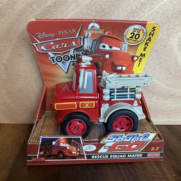 New Disney Pixar Cars Toon Rescue Tow Mater Fisher Price Shake N Go Truck Toy - Picture 1 of 6
